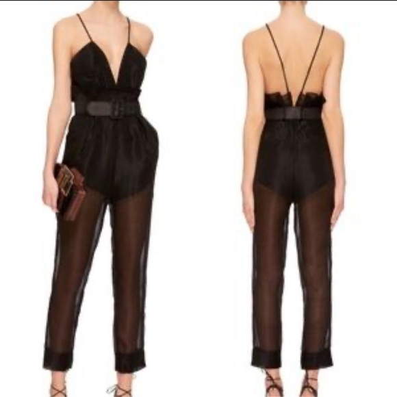 Alice McCall Pants - Alice McCall Justify My Love Jumpsuit Black Striped Organda up Size US 6